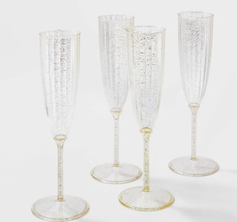 4Ct Gold Champagne Flute 1