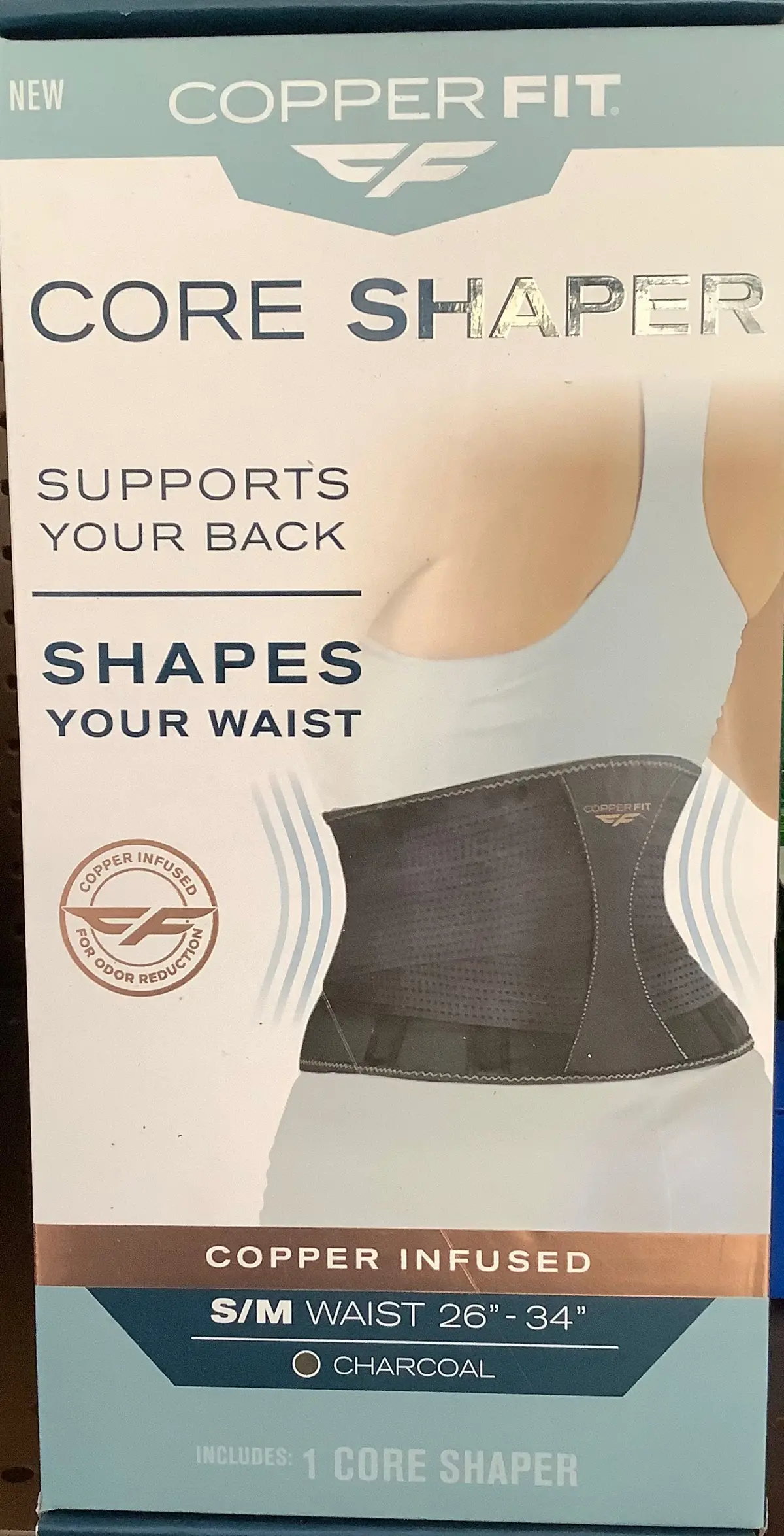 Copper Fit Core Shaper Waist Trimmer - Charcoal S/M 1