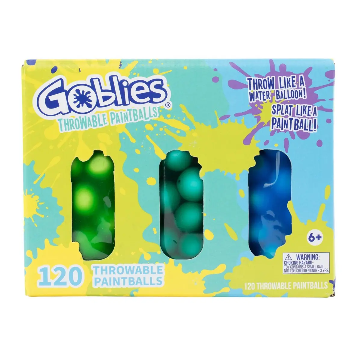 Goblies 3Pk Throwable Paintballs - Green/Teal/Blue (120Ct) 1