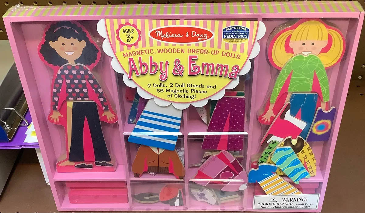Melissa & Doug Abby And Emma Deluxe Magnetic Wooden Dress-Up Dolls Play
Set 1