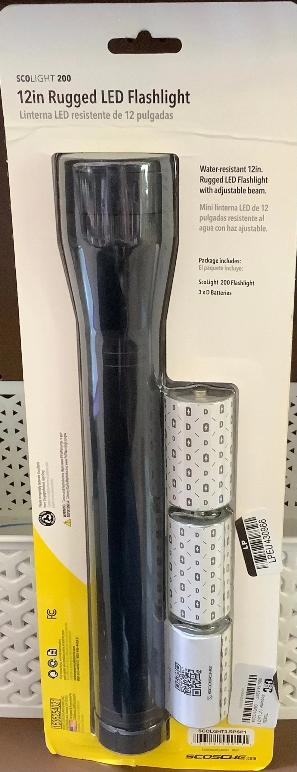 Scosche 12" Led Flashlight 1