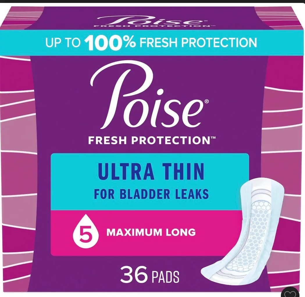 Poise Ultra Thin Postpartum Incontinence Pads - Maximum
Absorbency - Long - 36Ct 1