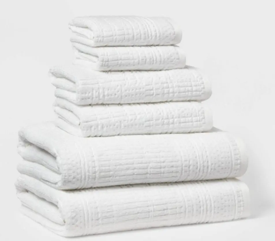 6Pc Modern Bath Towels And Washcloths
Set White 1