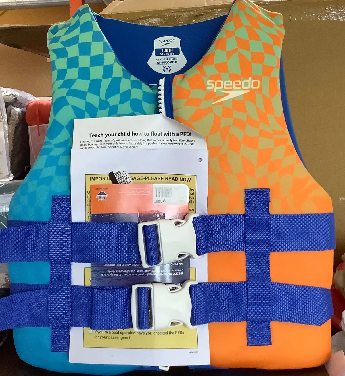 Speedo Youth Life Jacket Vest - Checkered 1