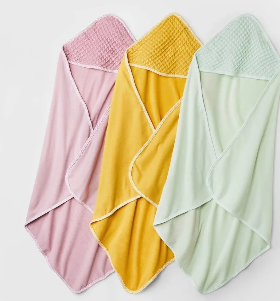 Baby Girls' 3Pk Waffle Hooded Bath Towel 1