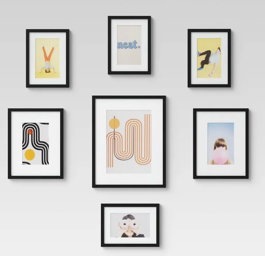 Set Of 7 Gallery Frame Set Black 1