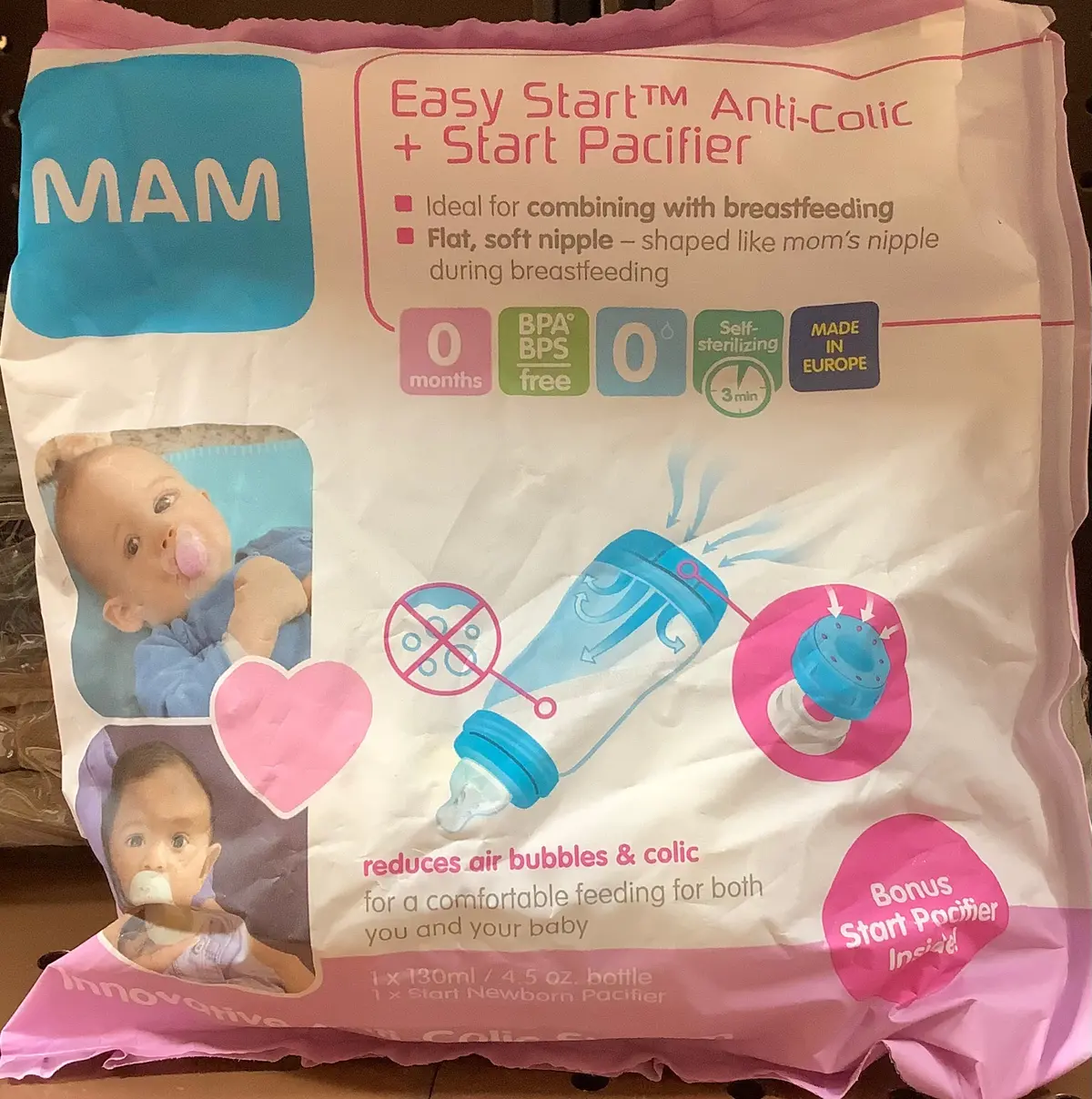 Mam Newborn Easy Start Anti-Colic Bottle With Pacifier Set 1