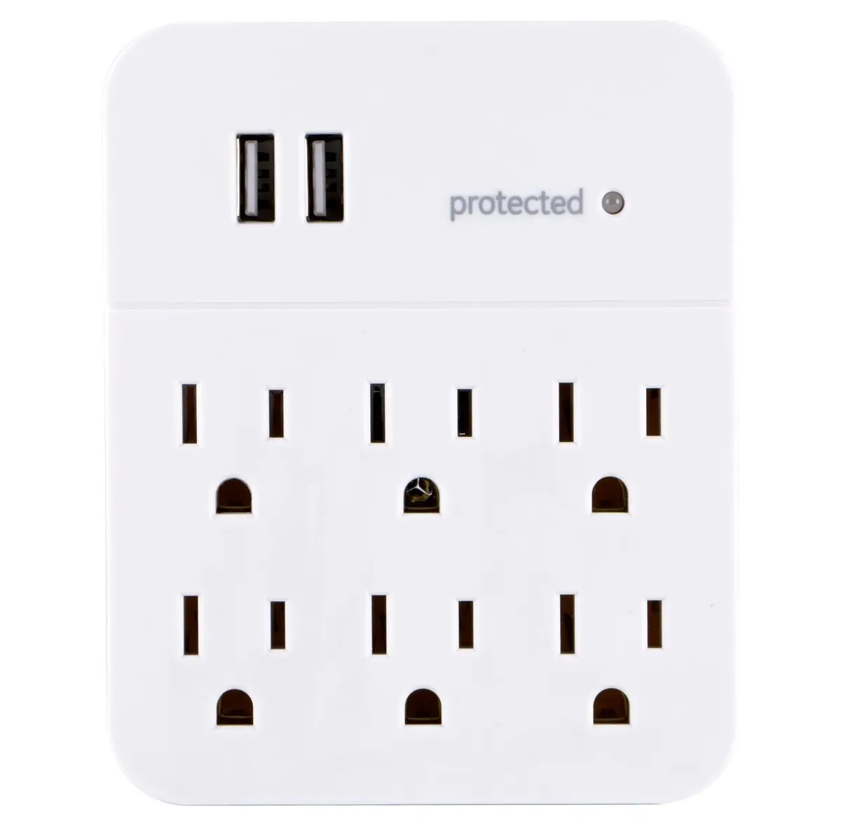 Ge 6 Outlet 2 Usb Port Surge Protector Wall Tap 560 White 1