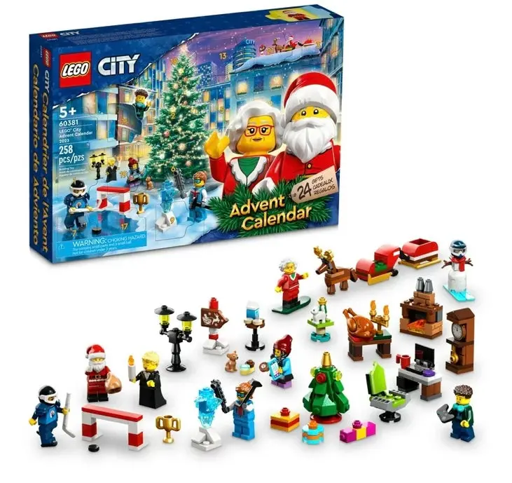 Lego City 2023 Advent Calendar 60381 Christmas Holiday Countdown Playset, Gift Idea To Countdown To Adventure With Daily Collectible Surprises 1