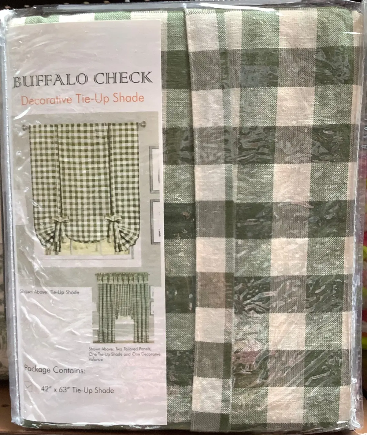 Buffalo Check Tie Up Shade Valance Window Curtain 42" X 63" 2