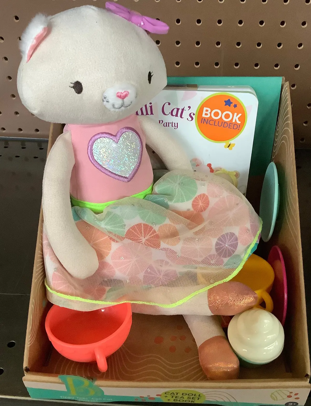 B. Toys Plush Cat, Board Book & Tea Set - Tippy Toes Cali Cat 1