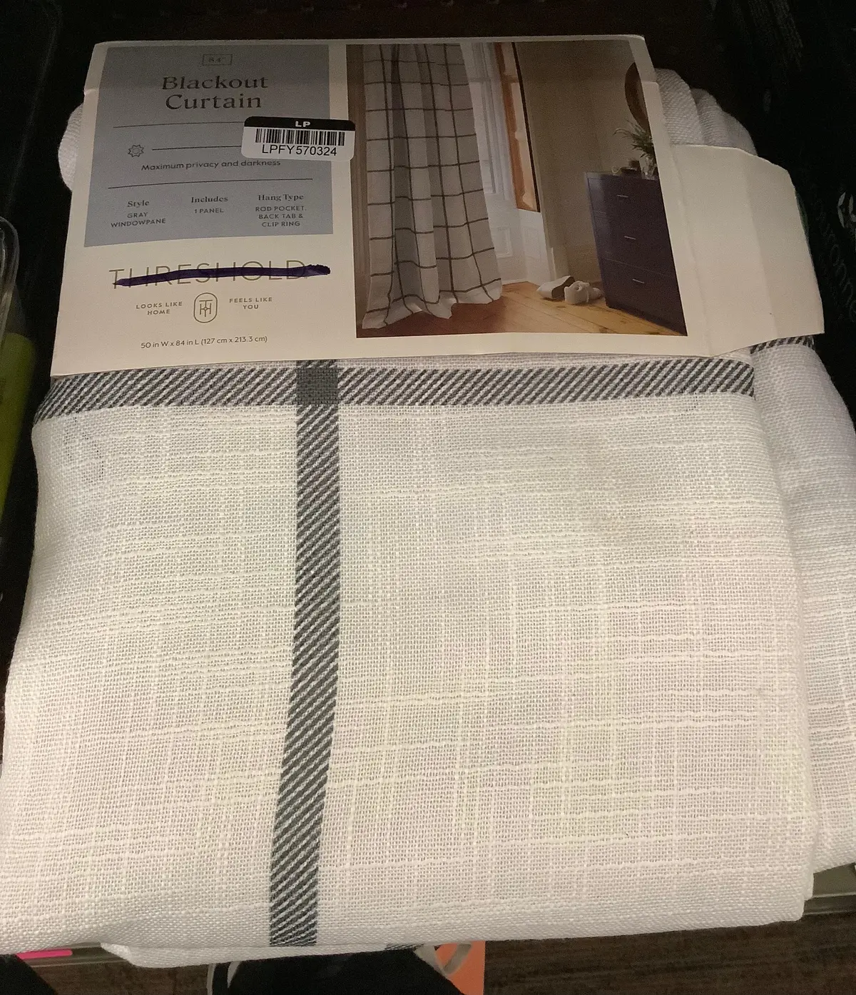 50"X84" Blackout Window Curtain Panel Gray 1