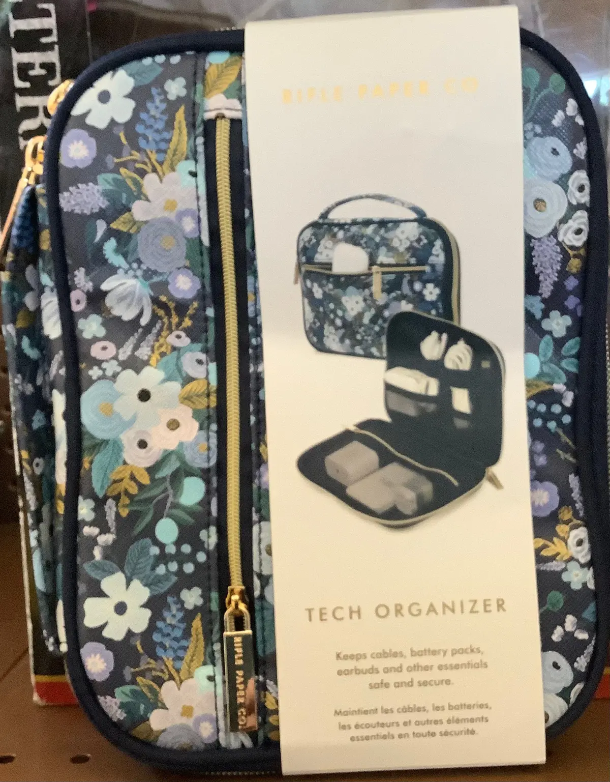 Rifle Paper Co. Travel Tech Organizer Bag - Garden Party Blue 1