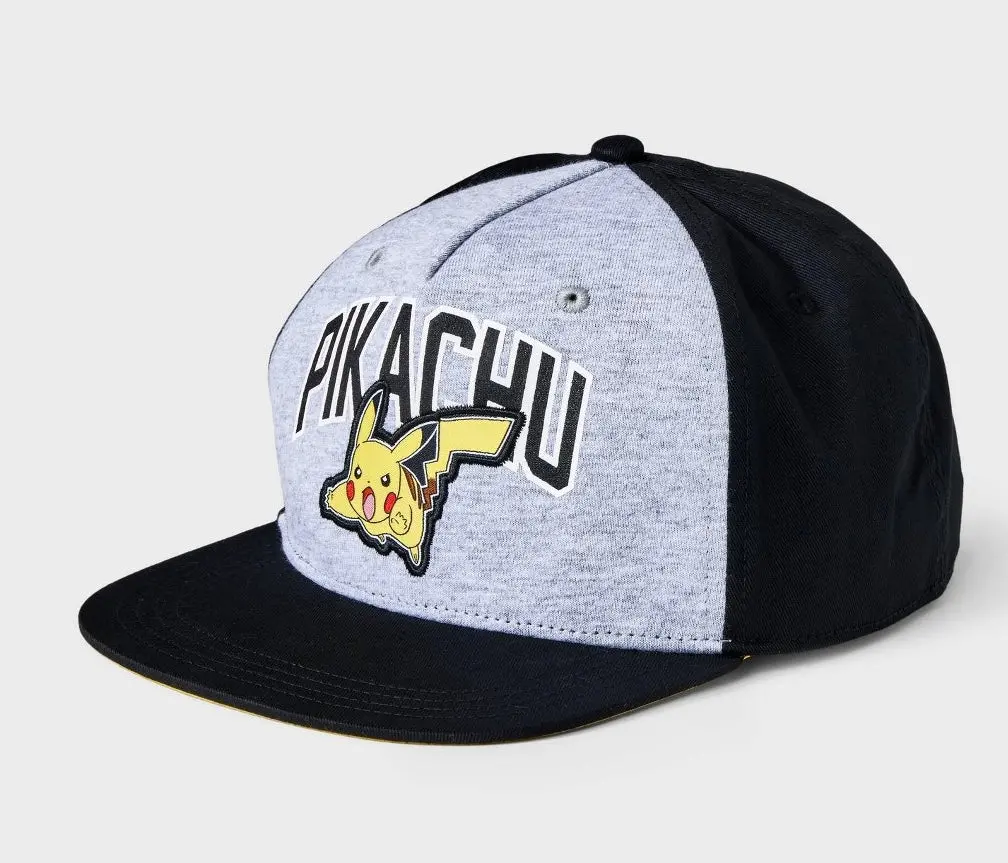 Kids Pokemon Pikachu Flat Brim Hat - Black 1