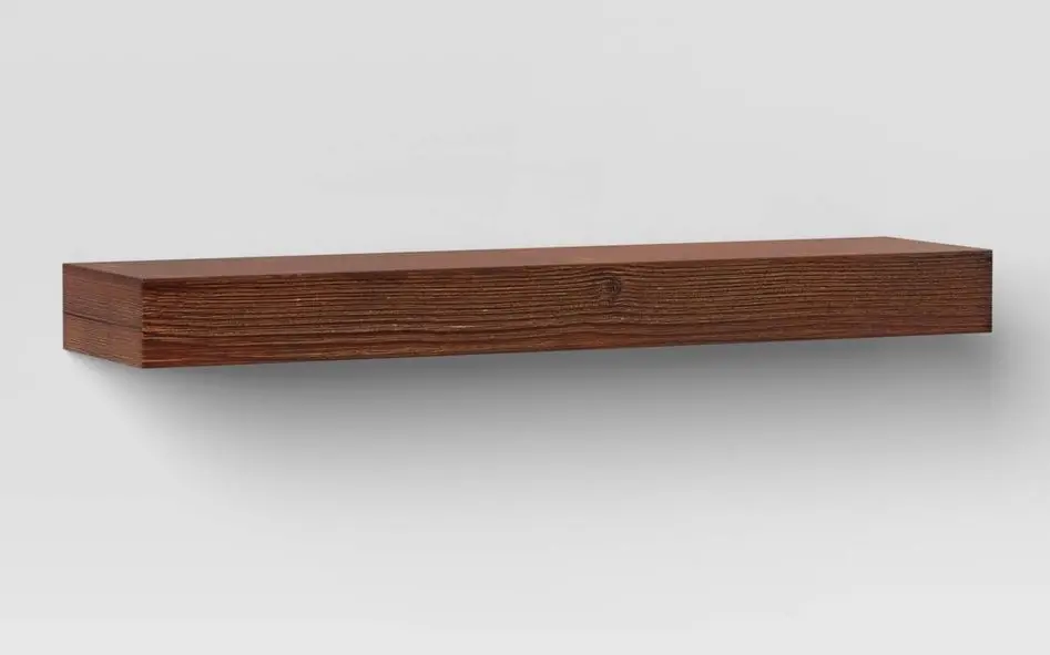 24" Floating Dark Wood Shelf Walnut Brown 1