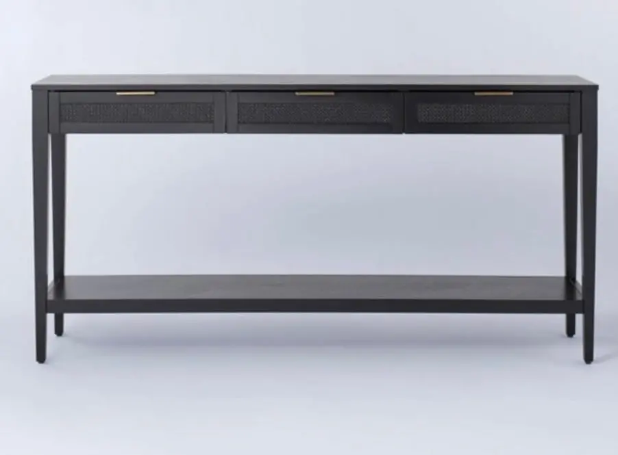 East Bluff Woven Drawer Console Table Black - Boxed 1