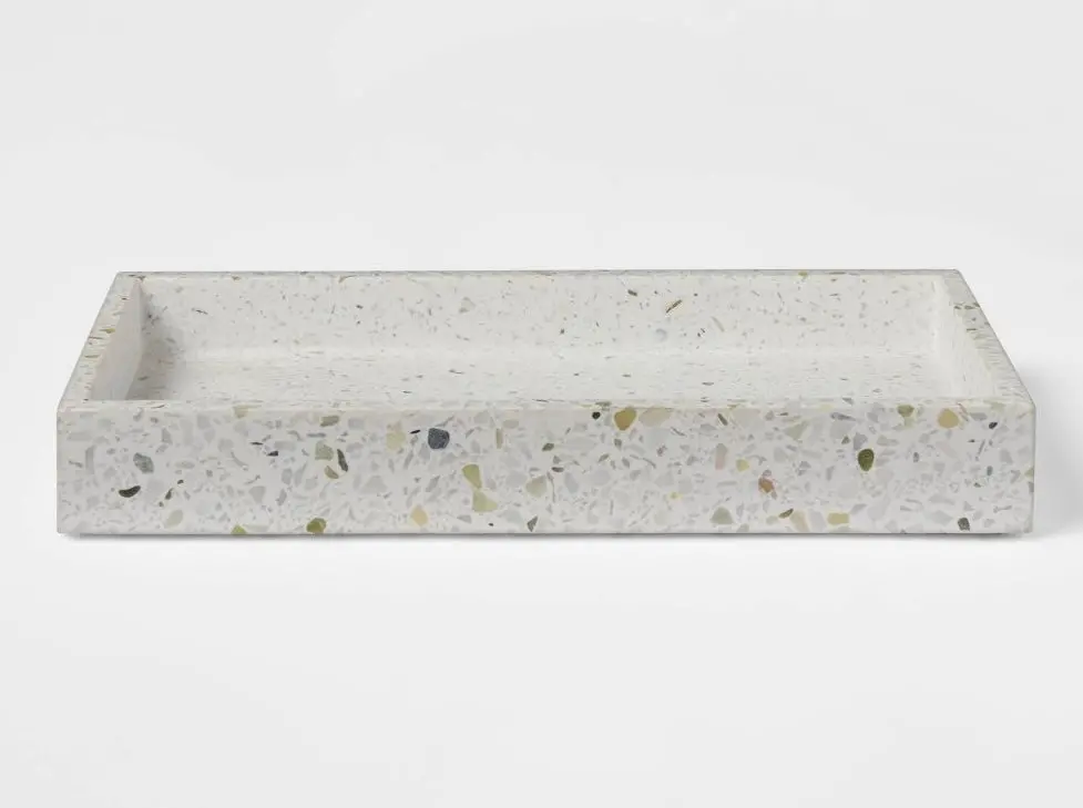 Terrazzo Bath Tray White 1