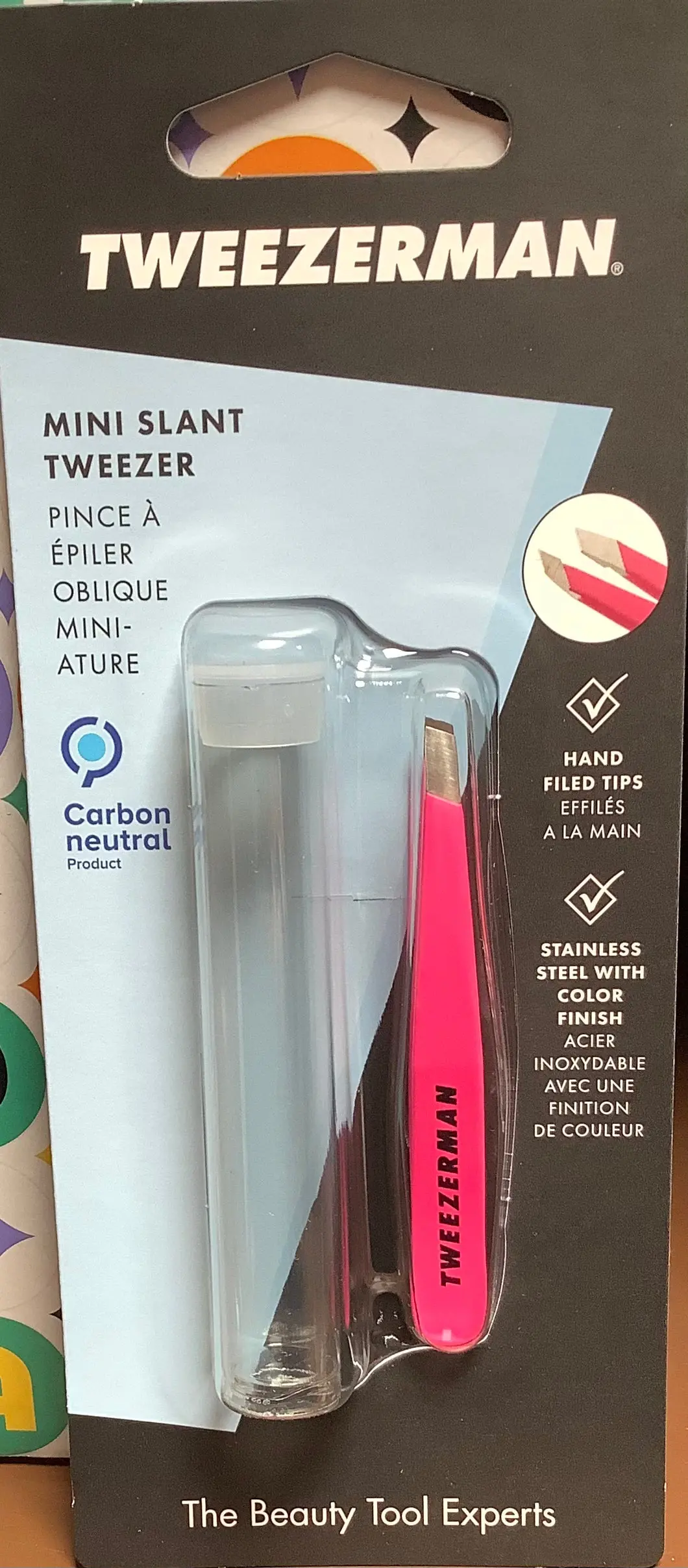 Tweezerman Mini Slant Tweezer - Neon Pink 1