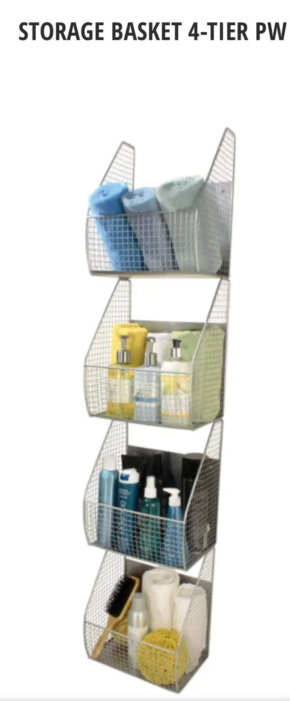 Spectrum Diversified 4-Tier Wall Mount Vertical Basket Rack 1
