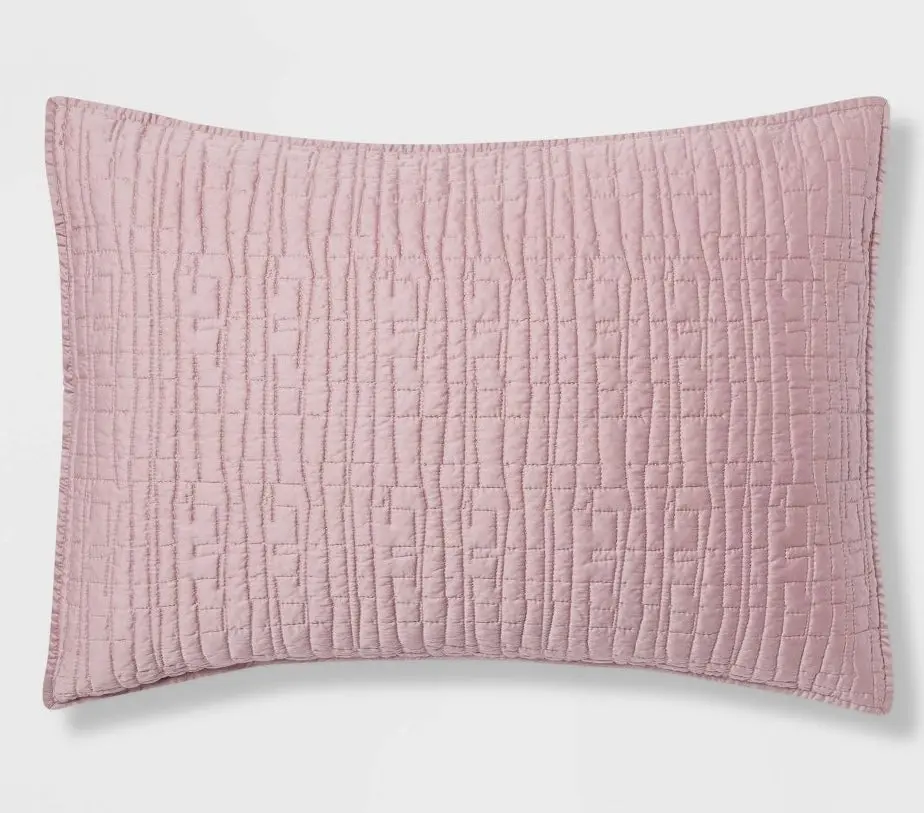 King Luxe Lyocell Quilt Sham Blush 1