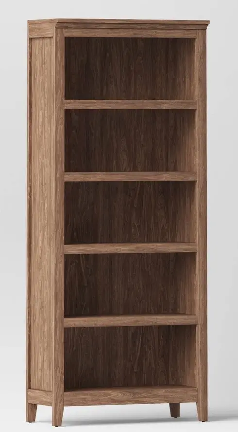 72" Carson 5-Shelf Bookcase Walnut Brown 1