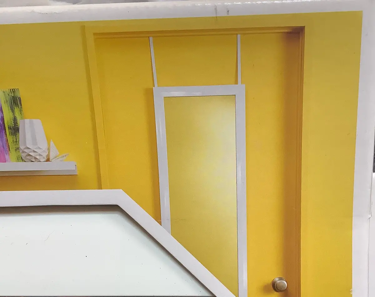 14.81" X 50.75" Over The Door Mirror White 1