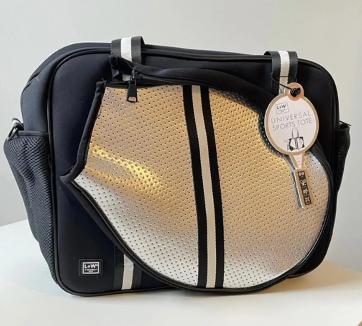 Universal Sport Tote, Black & Silver 1