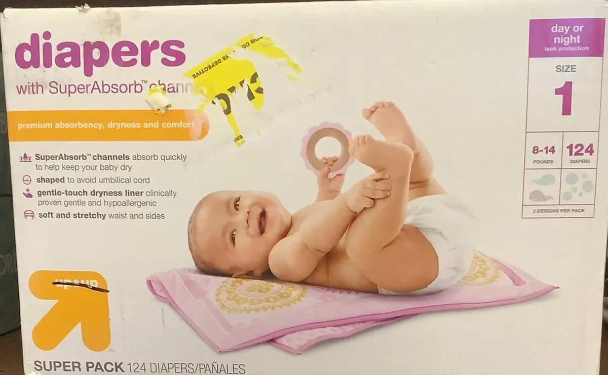 Diapers Size 1, 124 Count 1
