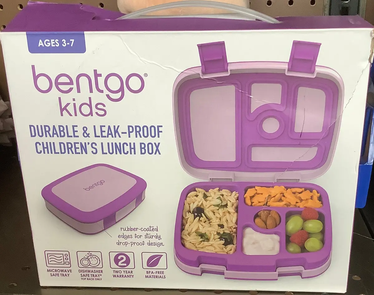 Bentgo Kids' Brights Leakproof, 5 Compartment Bento-Style Kids' Lunch Box - Purple 1