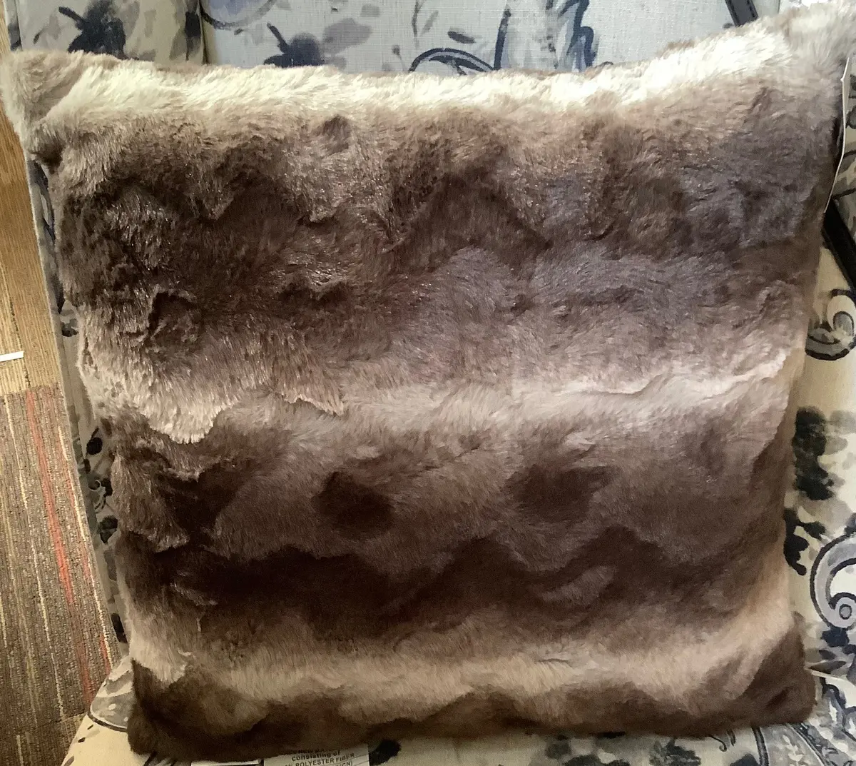 20"X20" Oversize Marselle Faux Fur Square Throw Pillow
Brown 1
