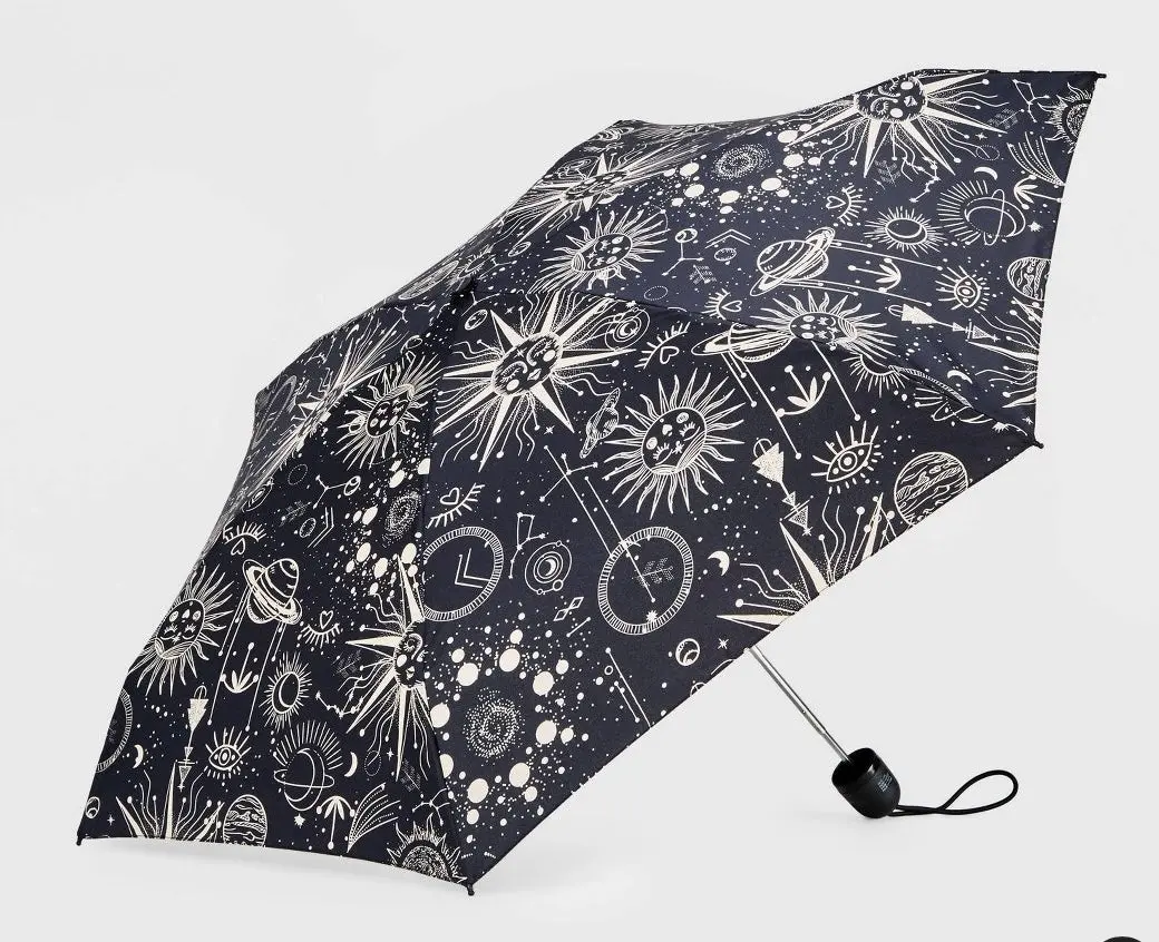 Shedrain Mini Manual Compact Umbrella - Black Zodiac 1