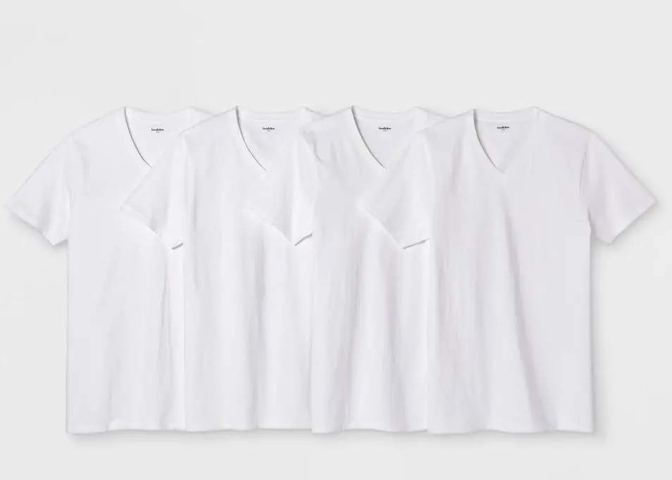 Men's 4Pk V-Neck T-Shirt - Medium 1