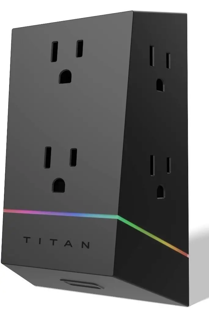 Titan 6-Outlet Surge Tap 560J Multi Color Led 1