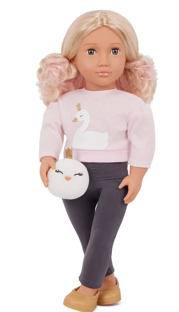 Our Generation Eliana 18" Fashion Doll & Plush Swan 1