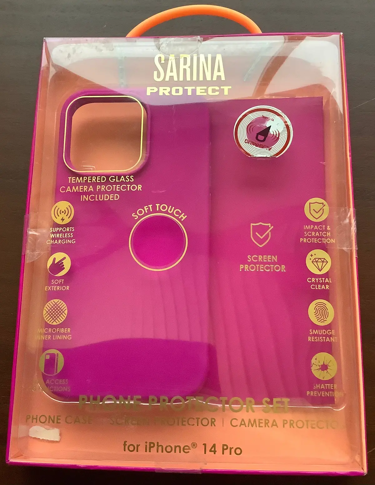 Sarina Iphone 14 Pro Dark Pink Phone Protector Set 1