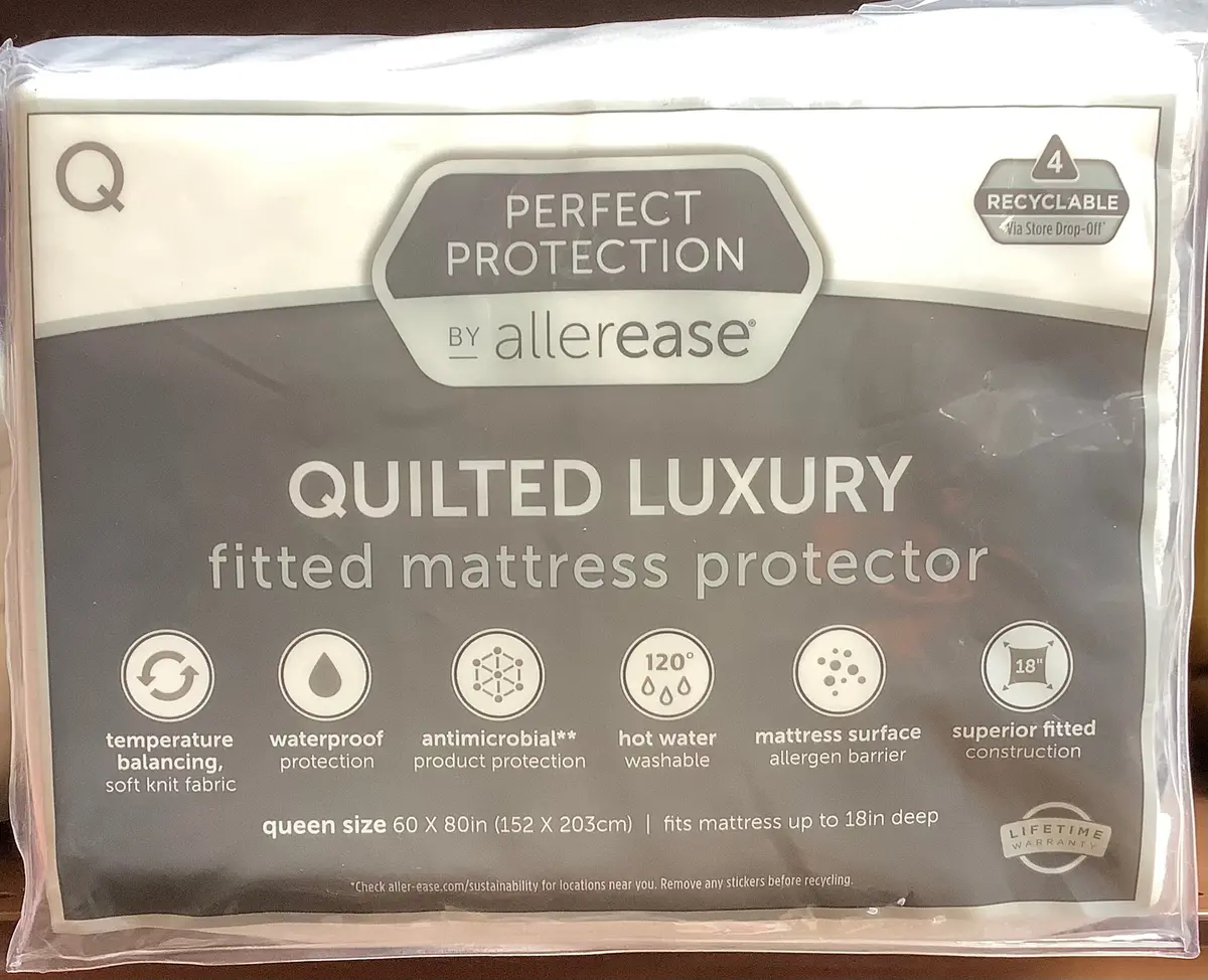 Allerease Queen Perfect Protection Quilted Luxury
Waterproof Machine Washable Fitted Mattress Protector 1