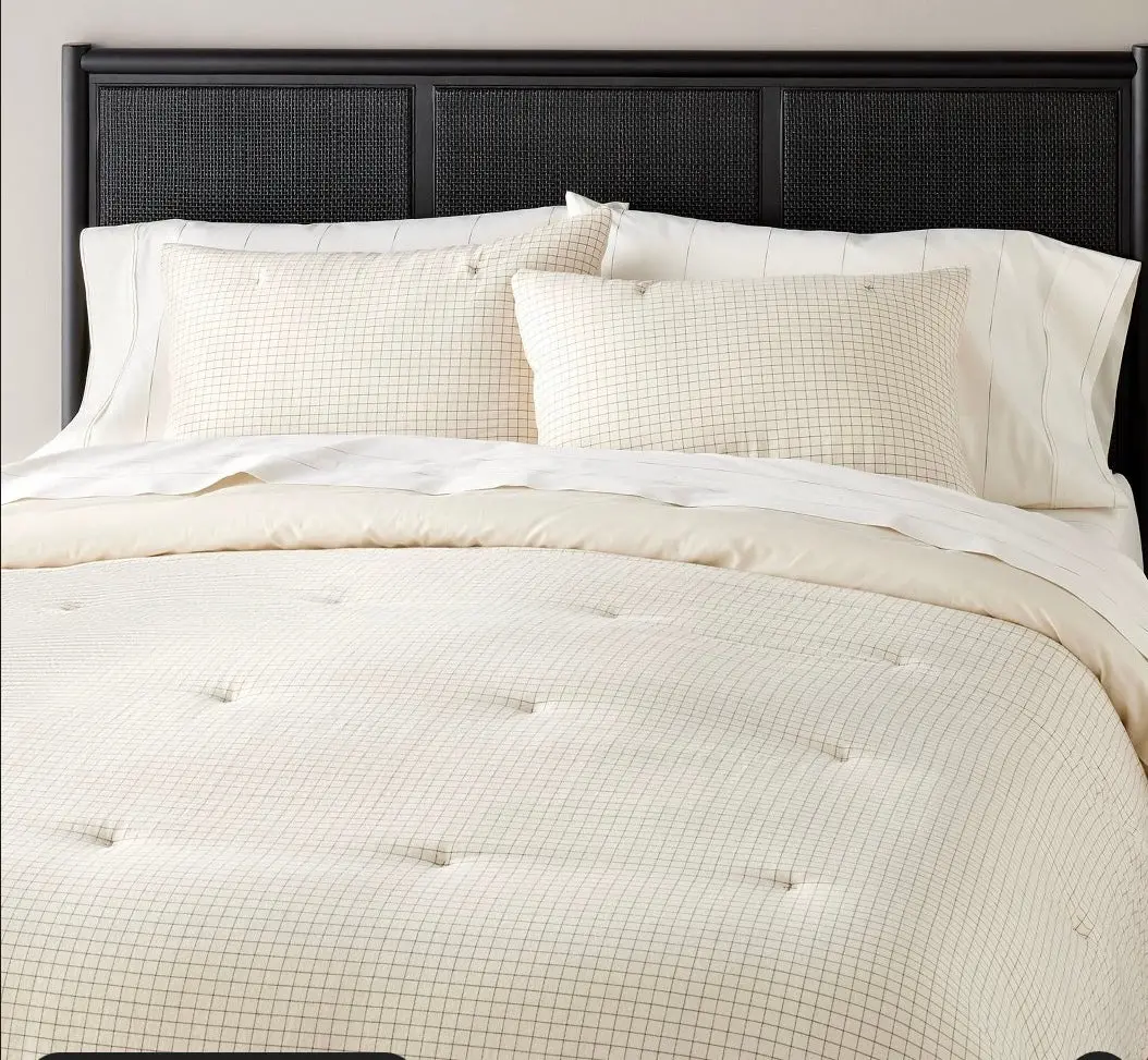 3Pc Full/Queen Mini Grid Stitch Comforter Bedding Set
Railroad Gray 1