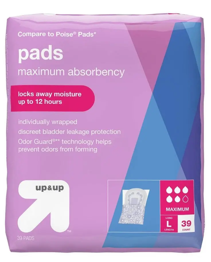 Incontinence Pads - Maximum Absorbency - Long - 39Ct 1