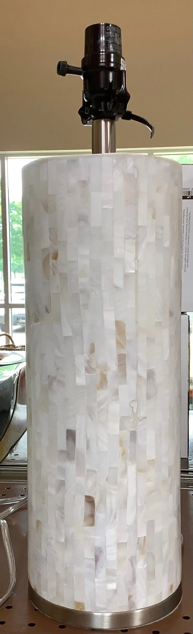 Capiz Subway Tile Large Lamp Base Shell 1
