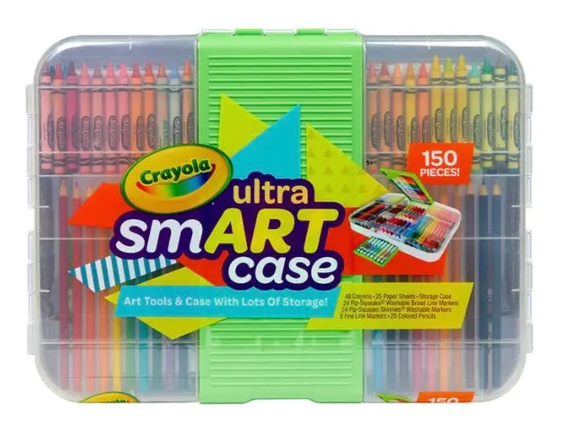 Crayola Ultra Smart Case, 150 Pieces, Art Set For Kids, 1