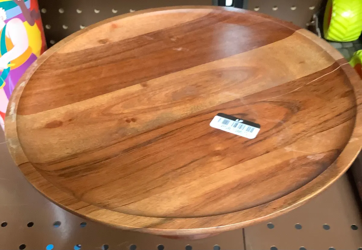 12" Wood Tall Cake Stand 1