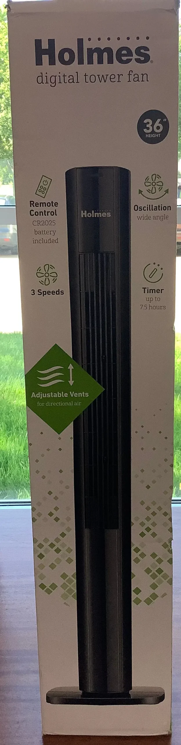 Holmes 36" Digital Tower Oscillating Fan Black 1