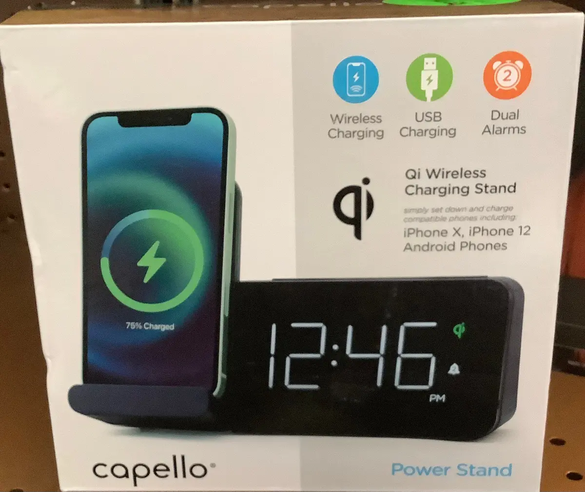 Power Stand Alarm Table Clock Black - Capello 1