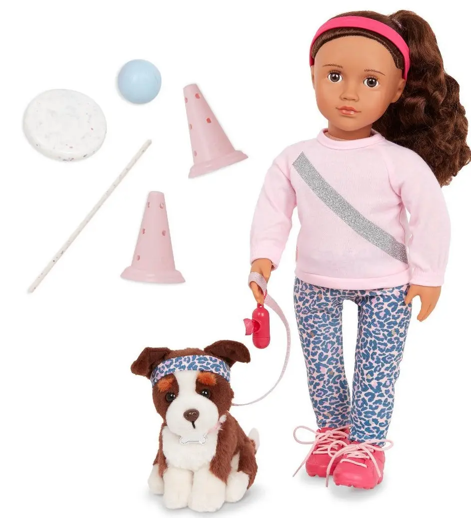 Our Generation Natalia & Nillie 18" Doll & Pet Training Set 1