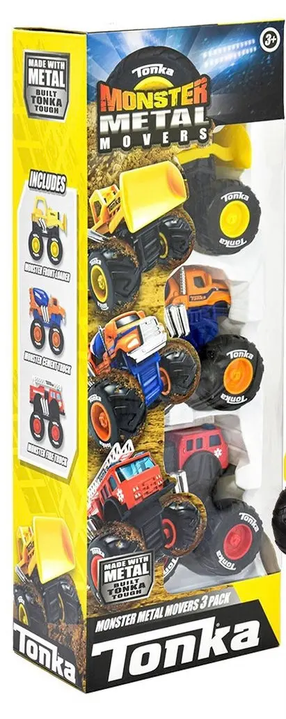 Tonka Truck Monster Metal Movers 3-Pack Garbage & Dump Truck Ambulance/Tonka Monster Metal Movers 3-Pack Front Loader, Fire Truck & Cement
Mixer 1