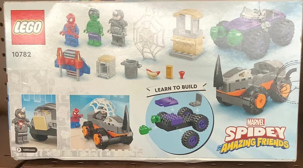 Lego Marvel Hulk Vs Rhino Monster Truck Showdown
Set 10782 1