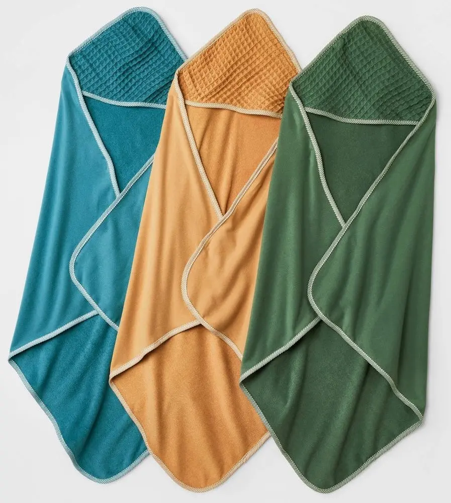 Baby Boys' 3Pk Waffle Hooded Bath Towel 1