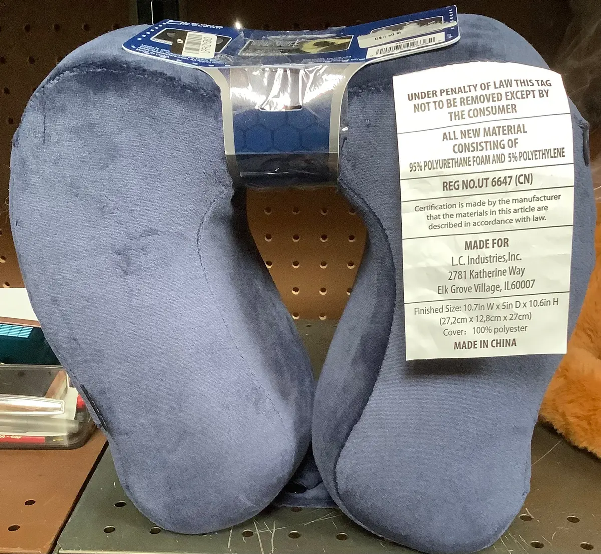 Lewis N. Clark Hexform Neck Support Pillow - Navy 1