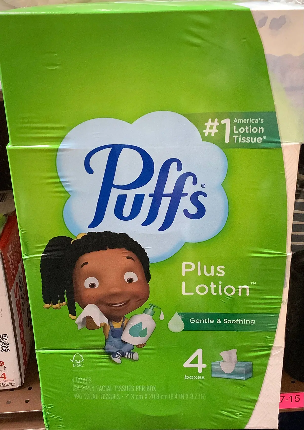 Puffs Plus Lotion Facial Tissue - 4Pk/124Ct 1