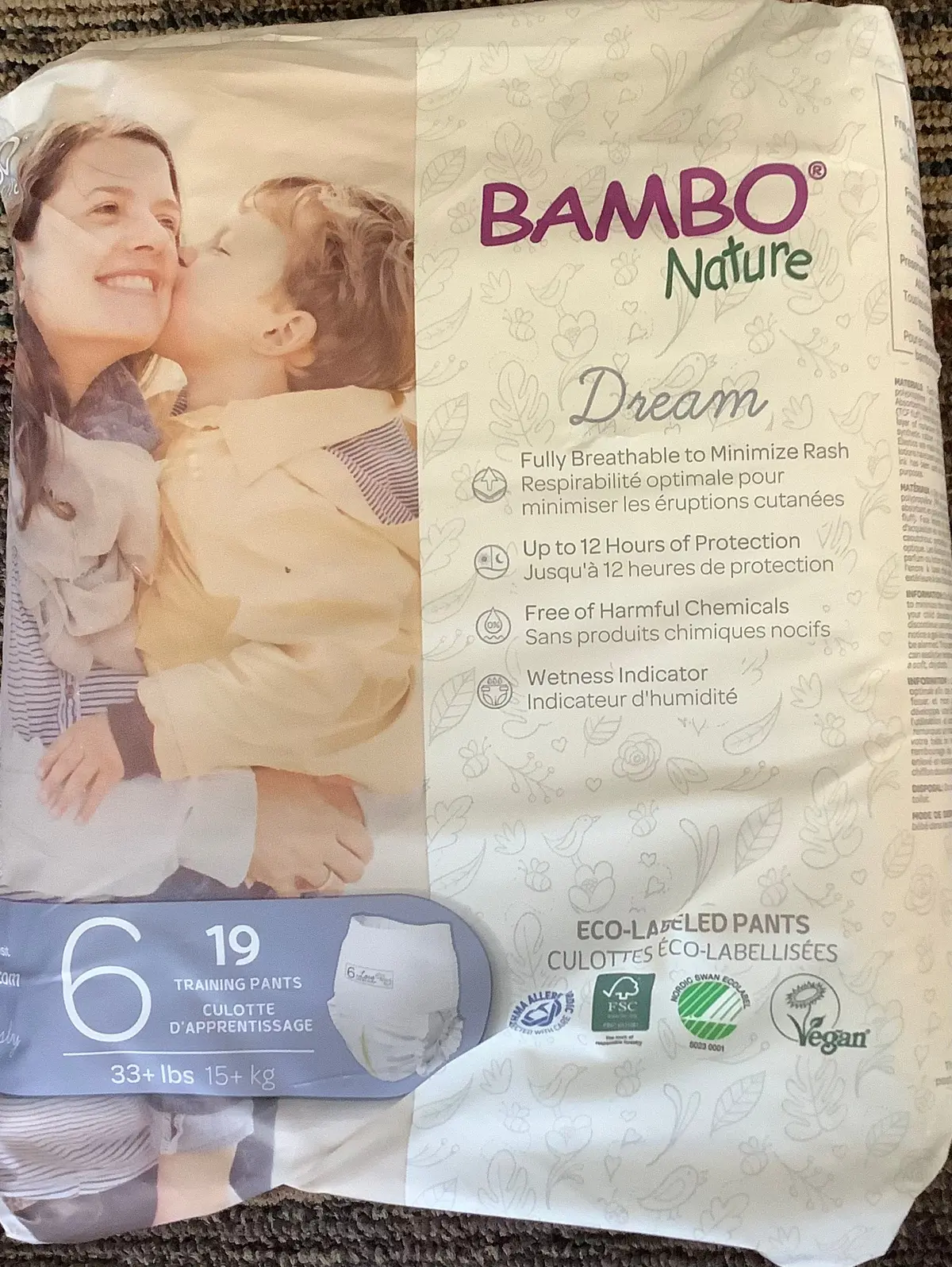 Bambo Nature Dream Unisex Training Pants, Size 6, 19 Count,
1 Pack 1